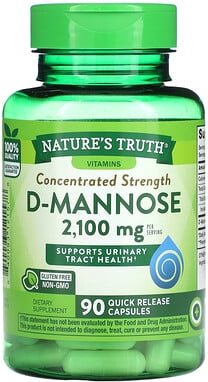 Thumbnail - Nature's Truth, Concentrated Strength, D-Mannose, D-Mannose, 90 Kapseln mit schneller Freisetzung (700 mg pro Kapsel)