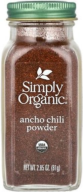Simply Organic, Ancho Chili Powder, Ancho-Chili-Pulver, 81 g (2,85 oz.)