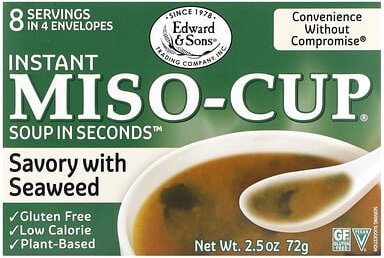 Edward & Sons, Instant Miso-Tasse, herzhaft mit Algen, 4 Umschläge, 72 g (2,5 oz.)