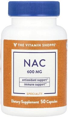 The Vitamin Shoppe, NAC, 600 mg, 50 Kapseln