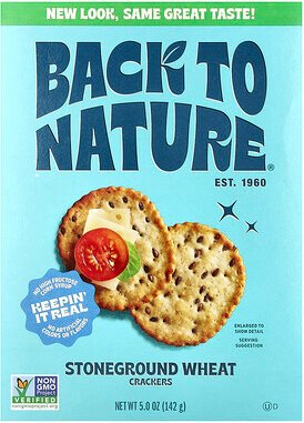Back to Nature, Crackers, Stoneground Wheat, Cracker, gemahlener Weizen, 142 g (5 oz.)