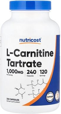Nutricost, L-Carnitine Tartrate, L-Carnitin-Tartrat, 240 Kapseln (500 mg pro Kapsel)