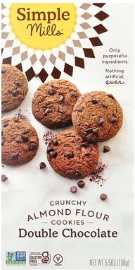 Simple Mills, Crunchy Almond Flour Cookies, knusprige Mandelmehl-Kekse, doppelte Schokolade, 156 g (5,5 oz.)