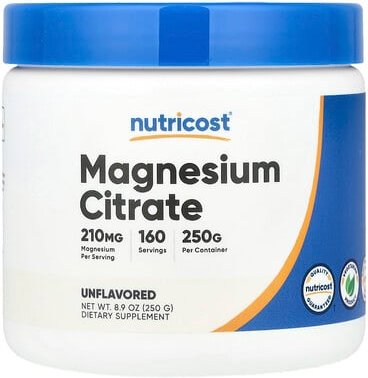 Nutricost, Magnesium Citrate, Magnesiumcitrat, geschmacksneutral, 250 g (8,9 oz.)