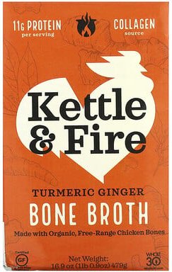 Kettle & Fire, Bone Broth, Knochenbrühe, Kurkuma-Ingwer, 479 g (16,9 oz.)