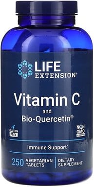Life Extension, Vitamin C and Bio-Quercetin, Vitamin C und Bio-Quercetin, 250 vegetarische Tabletten