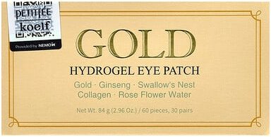 Petitfee, Gold Hydrogel Eye Patch, Hydrogel-Augenpads, 60 Pads