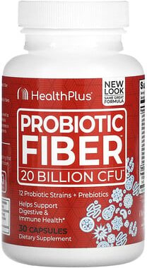 Health Plus, Probiotische Ballaststoffe, 20 Milliarden KBE, 30 Kapseln