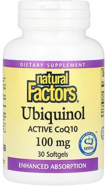 Natural Factors, Ubiquinol, Active CoQ10, Ubichinol, aktives CoQ10, 100 mg, 30 Weichkapseln