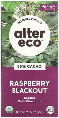 Alter Eco, Dunkle Bio-Schokoladentafel, Himbeere Blackout, 85% Kakao, 75 g (2,65 oz.)