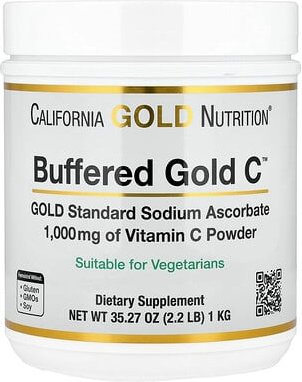 California Gold Nutrition, Buffered Gold C™, Non-Acidic Vitamin C Powder, Sodium Ascorbate, säurearmes gepuffertes Vitam...