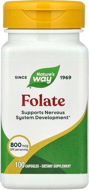 Nature's Way, Folate, 800 mcg DFE, 100 Kapseln