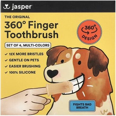 Jasper, 360° Finger Toothbrush, Multifarben, 4 Zahnbürsten