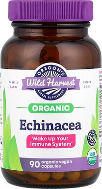 Oregon's Wild Harvest, Organic Echinacea, Echinacea aus biologischem Anbau, 90 vegane Bio-Kapseln
