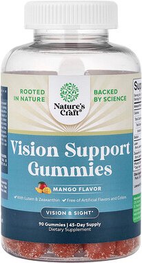 Nature's Craft, Vision Support Gummies, Fruchtgummis zur Unterstützung der Sehkraft, Mango, 90 Fruchtgummis