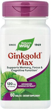 Nature's Way, Ginkgold® Max, 120 mg, 60 Tabletten