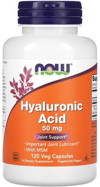 NOW Foods, Hyaluronic Acid with MSM, Hyaluronsäure mit MSM, 50 mg, 120 pflanzliche Kapseln