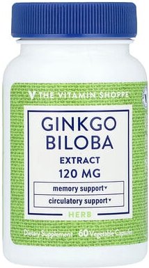 The Vitamin Shoppe, Ginkgo Biloba Extract, Ginkgoextrakt, 120 mg, 60 pflanzliche Kapseln