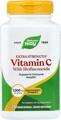 Nature's Way, Vitamin C mit Bioflavonoiden, 250 vegane Kapseln