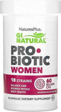 NaturesPlus, GI Natural Probiotic Women, 60 Milliarden KBE, 30 Kapseln