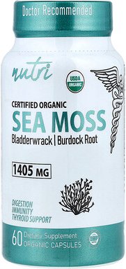 Nutri, Organic Sea Moss, Bio-Seemoos, 60 Bio-Kapseln