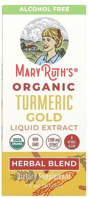 Thumbnail - MaryRuth's, Organic Turmeric Gold Liquid Extract, flüssiger Bio-Kurkuma-Gold-Extrakt, alkoholfrei, 1.180 mg, 30 ml (1 fl...