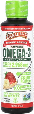Barlean's, Seriously Delicious®, Plant Based Omega-3 from Flax Oil, pflanzliches Omega-3 aus Leinöl, Erdbeer-Bananen-Smo...