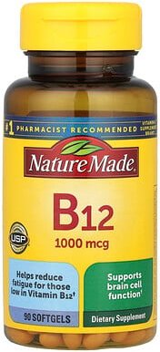 Nature Made, Vitamin B12, 1.000 mcg, 90 Weichkapseln