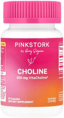 Pink Stork, Choline, Cholin, 550 mg, 30 Kapseln
