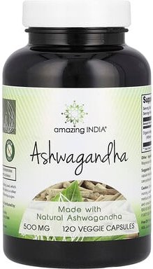 Amazing India, Ashwagandha, 500 mg, 120 pflanzliche Kapseln