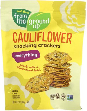 From The Ground Up, Blumenkohl-Snack-Cracker, Alles, 100 g (3,5 oz.)