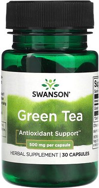 Swanson, Grüner Tee, 500 mg, 30 Kapseln