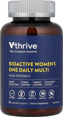 Vthrive, Bioactive Women's One Daily Multi, bioaktives Multivitaminpräparat für Frauen, 60 pflanzliche Kapseln