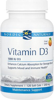 Nordic Naturals, Vitamin D3, Orange, 25 mcg (1.000 IU), 120 Weichkapseln