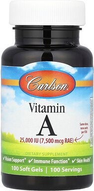 Carlson, Vitamin A, 25,000 IU, 100 Weichkapseln