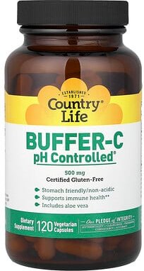 Country Life, Buffer-C, pH Controlled®, 120 pflanzliche Kapseln