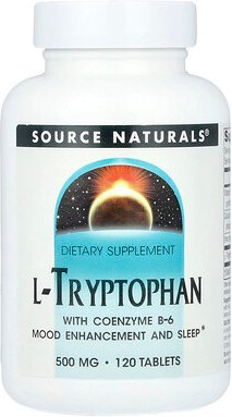 Source Naturals, L-Tryptophan With Coenzyme B-6, L-Tryptophan mit Coenzym B6, 120 Tabletten