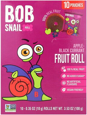 Thumbnail - Bob Snail, Fruit Rolls, Apfel-Schwarze-Johannisbeere, 10 Beutel, je 10 g (0,35 oz.).