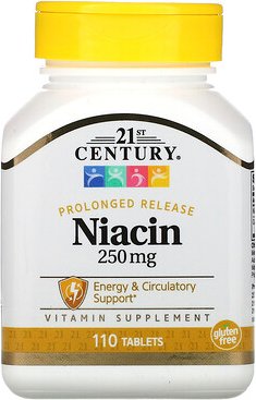 21st Century, Niacin, Retard, 250 mg, 110 Tabletten