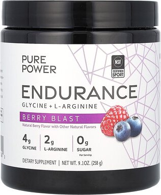 Dr. Mercola, Pure Power, Endurance, reine Kraft, Ausdauer, Glycin + L-Arginin, „Berry Blast“, 258 g (9,1 oz.)