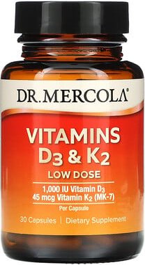 Thumbnail - Dr. Mercola, Vitamine D3 und K2 Low Dose, 30 Kapseln