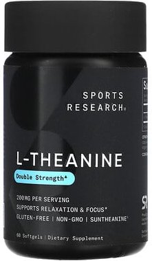 Sports Research, L-Theanine, L-Theanin, 200 mg, 60 Weichkapseln