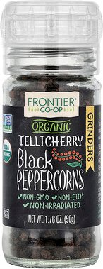 Frontier Co-op, Schwarze Bio-Pfefferkörner von Tellicherry, 50 g (1,76 oz.)