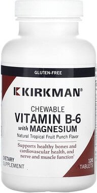 Kirkman Labs, Vitamin B6 zum Kauen mit Magnesium, natürlicher Punsch mit tropischen Früchten, 120 Tabletten