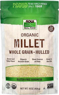 NOW Foods, Organic Millet Whole Grain, Bio-Hirse-Vollkorn, geschält, 454 g (16 oz.)