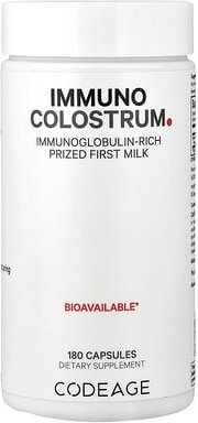Codeage, Immuno Colostrum, Kolostrum, 180 Kapseln (500 mg pro Kapsel)