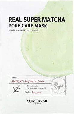 SOME BY MI, Real Super Matcha Pore Care Beauty Mask, porenpflegende Beauty-Maske mit echtem Super-Matcha, 1 Tuchmaske, 2...