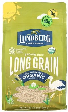 Lundberg, Organic Brown Rice, Bio-Naturreis, Langkorn, 907 g (32 oz.)