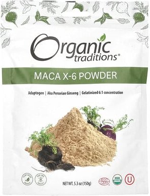 Organic Traditions, Maca X-6 Powder, Maca-X-6-Pulver, 150 g (5,3 oz.)