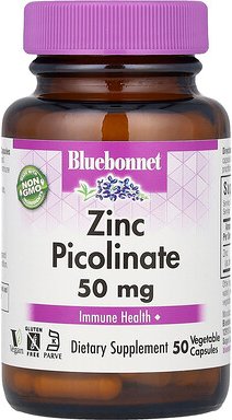 Bluebonnet Nutrition, Zinkpicolinat, 50 mg, 50 pflanzliche Kapseln